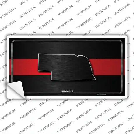 Nebraska Thin Red Line Novelty Sticker Decal