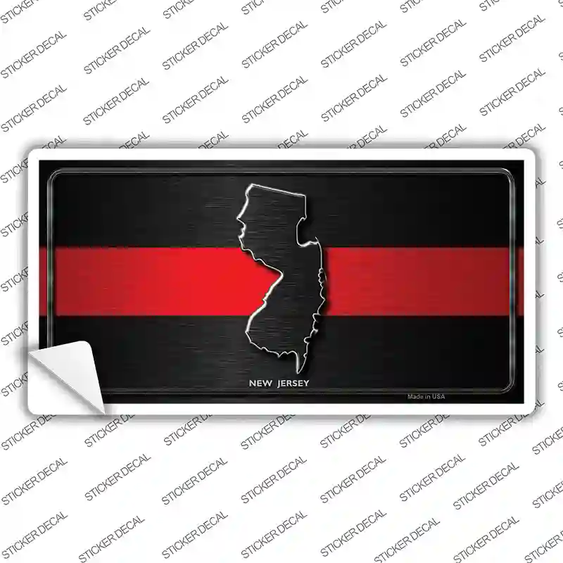 New Jersey Thin Red Line Novelty Sticker Decal