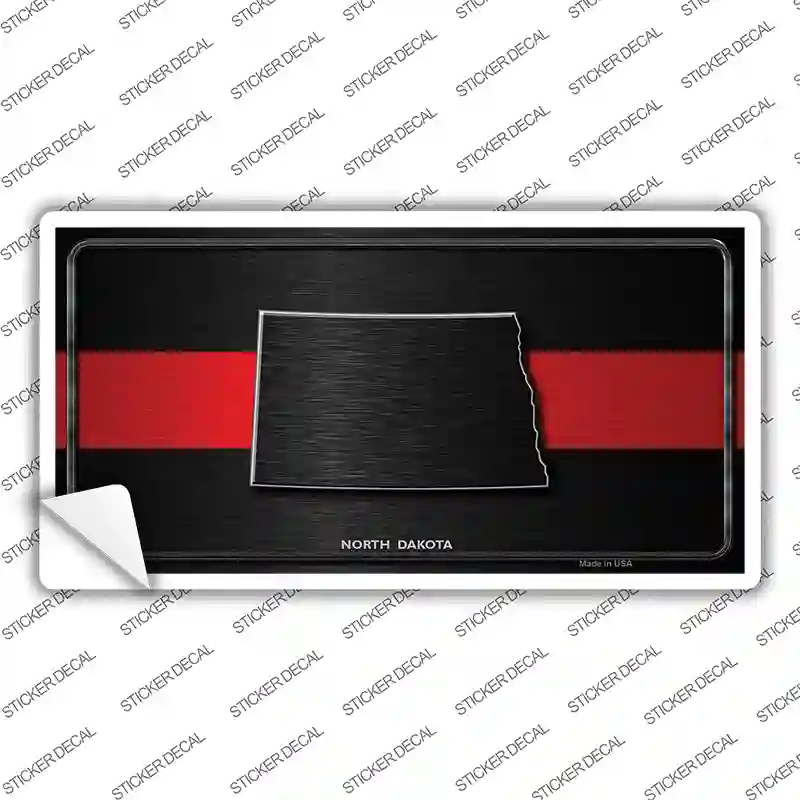 North Dakota Thin Red Line Novelty Sticker Decal