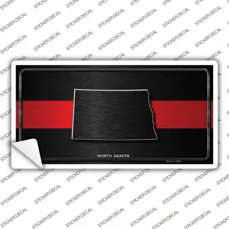 North Dakota Thin Red Line Novelty Sticker Decal