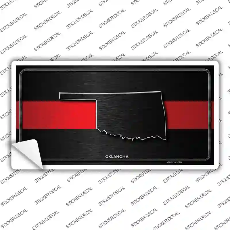 Oklahoma Thin Red Line Novelty Sticker Decal