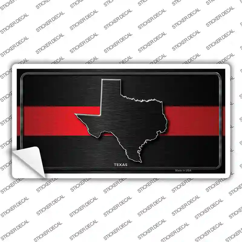 Texas Thin Red Line Novelty Sticker Decal