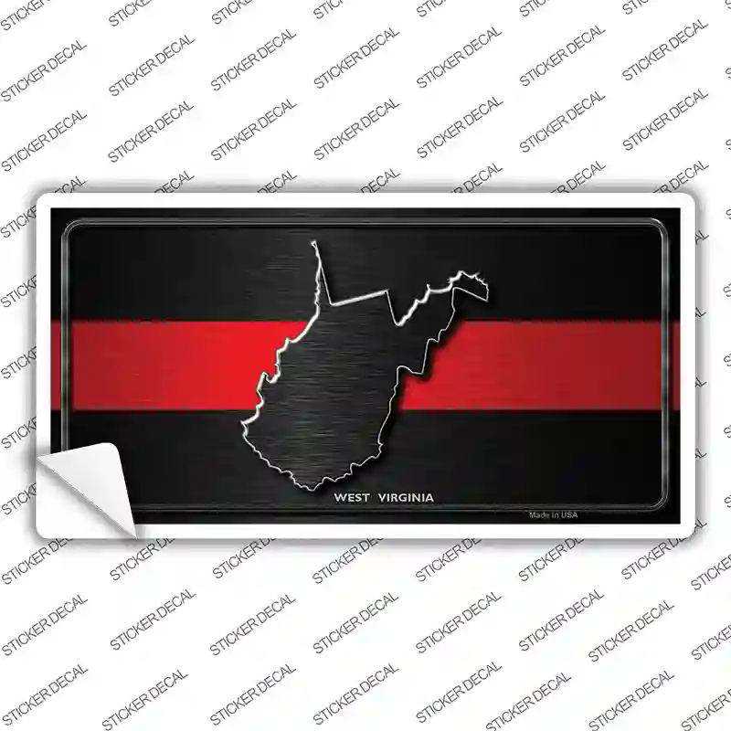 West Virginia Thin Red Line Novelty Sticker Decal