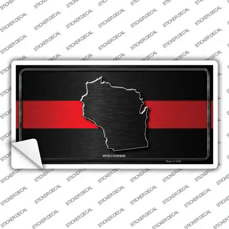 Wisconsin Thin Red Line Novelty Sticker Decal