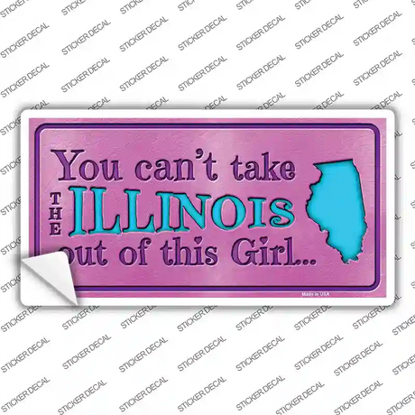 Illinois Outta This Girl Novelty Sticker Decal