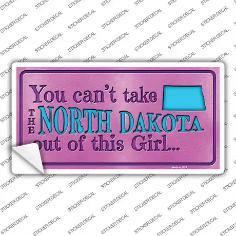 North Dakota Outta This Girl Novelty Sticker Decal