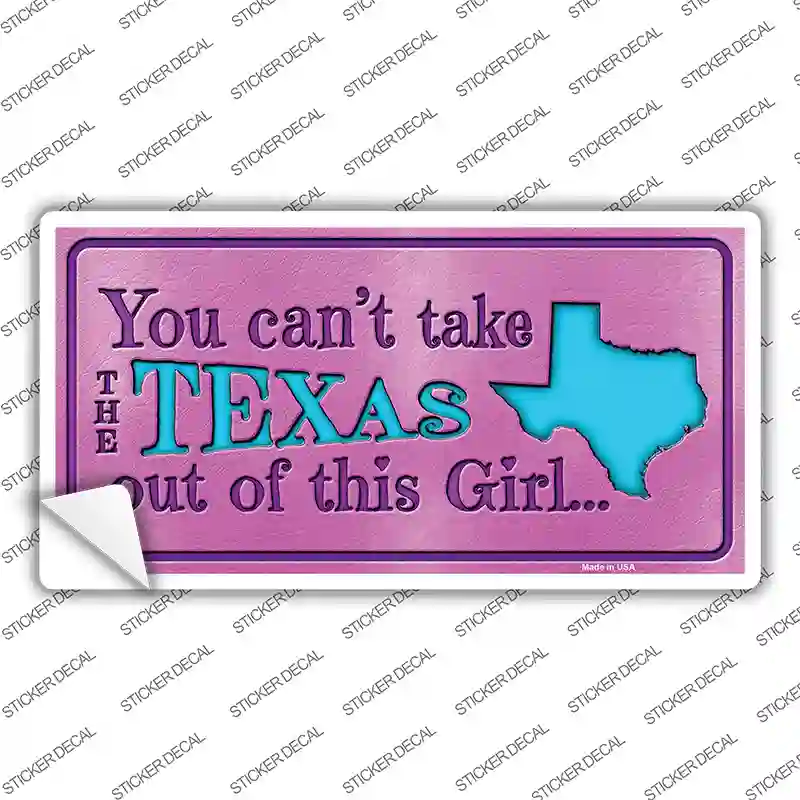 Texas Girl Outta This Pink Novelty Sticker Decal