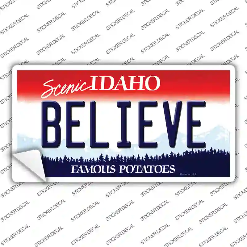 Believe Idaho Novelty Sticker Decal