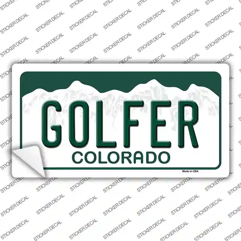 Golfer Colorado Novelty Sticker Decal