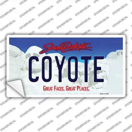 Coyote South Dakota Novelty Sticker Decal