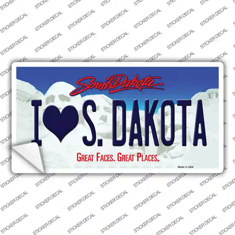 I Love South Dakota Novelty Sticker Decal