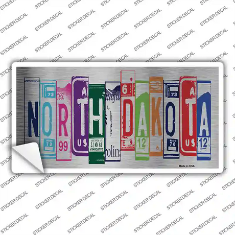 North Dakota Art Novelty Sticker Decal
