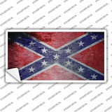 Confederate Flag Scratched Chrome Novelty Sticker Decal