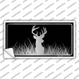 Deer Black Brushed Chrome Novelty Sticker Decal