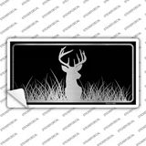 Deer Black Brushed Chrome Novelty Sticker Decal