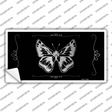 Butterfly Black Brushed Chrome Novelty Sticker Decal