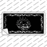 Pig In Flames Black Brushed Chrome Novelty Sticker Decal