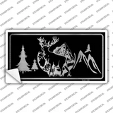 Elk Black Brushed Chrome Novelty Sticker Decal