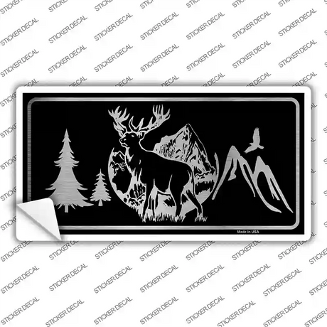 Elk Black Brushed Chrome Novelty Sticker Decal