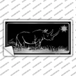 Rhino Black Brushed Chrome Novelty Sticker Decal
