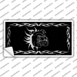Dog In Flames Black Brushed Chrome Novelty Sticker Decal