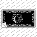 Dog In Flames Black Brushed Chrome Novelty Sticker Decal