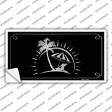 Beach Black Brushed Chrome Novelty Sticker Decal
