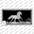 Horse Black Brushed Chrome Novelty Sticker Decal