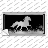 Horse Black Brushed Chrome Novelty Sticker Decal