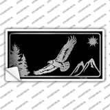 Eagle Black Brushed Chrome Novelty Sticker Decal