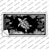 Turtle Black Brushed Chrome Novelty Sticker Decal