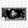 Octopus Black Brushed Chrome Novelty Sticker Decal