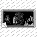Wizards And Dragons Black Brushed Chrome Novelty Sticker Decal