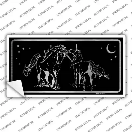 Unicorns Black Brushed Chrome Novelty Sticker Decal