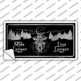 Ride Longer Live Longer Black Brushed Chrome Novelty Sticker Decal