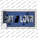 Cat Lover Blue Brushed Chrome Novelty Sticker Decal