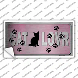Cat Lover Pink Brushed Chrome Novelty Sticker Decal