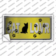 Cat Lover Yellow Brushed Chrome Novelty Sticker Decal