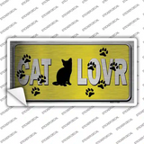 Cat Lover Yellow Brushed Chrome Novelty Sticker Decal