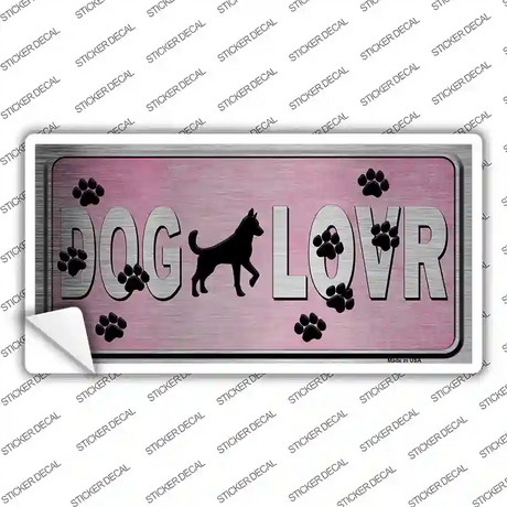 Dog Lover Pink Brushed Chrome Novelty Sticker Decal