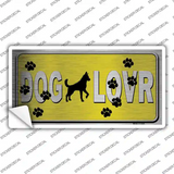 Dog Lover Yellow Brushed Chrome Novelty Sticker Decal