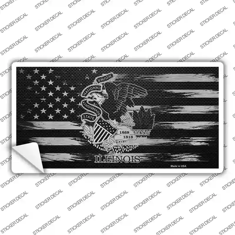 Illinois Carbon Fiber Novelty Sticker Decal