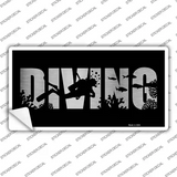 Diving Brushed Chrome Novelty Sticker Decal