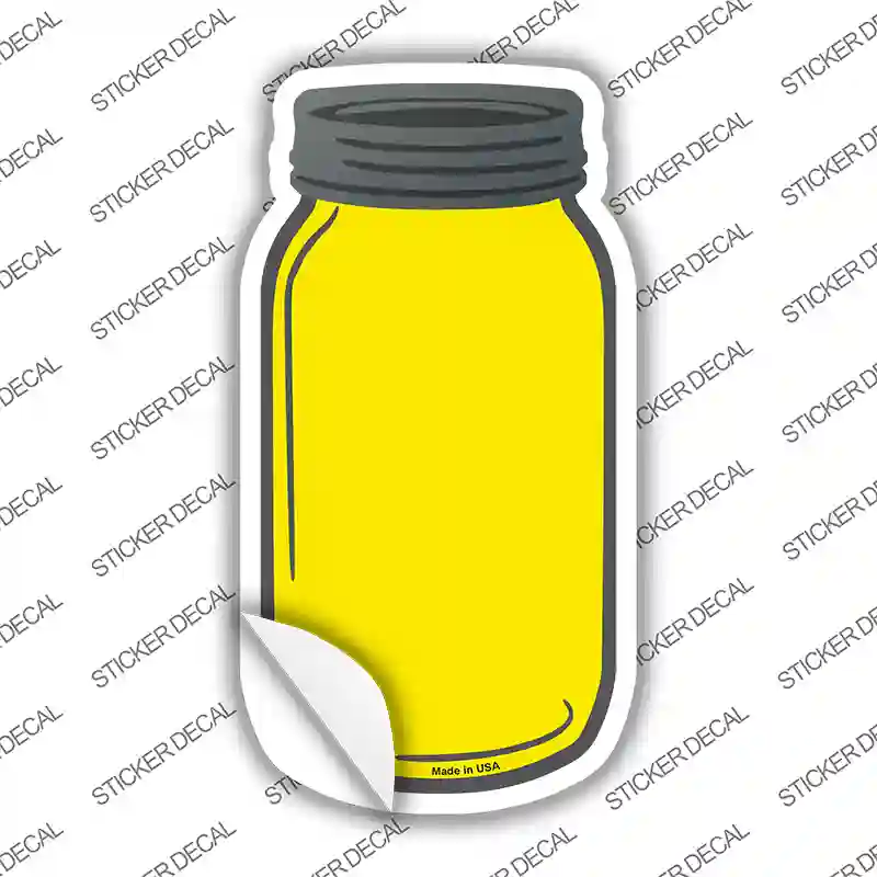 Yellow Novelty Mason Jar Sticker Decal
