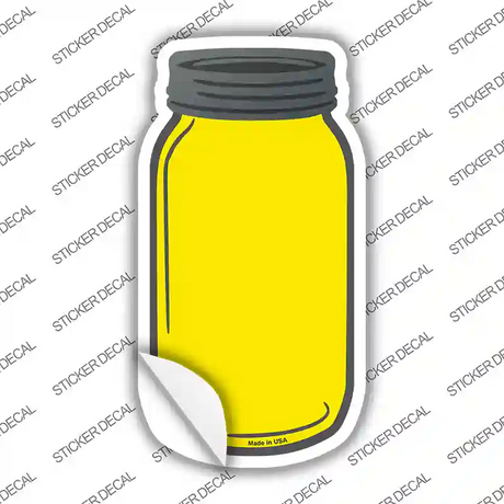 Yellow Novelty Mason Jar Sticker Decal