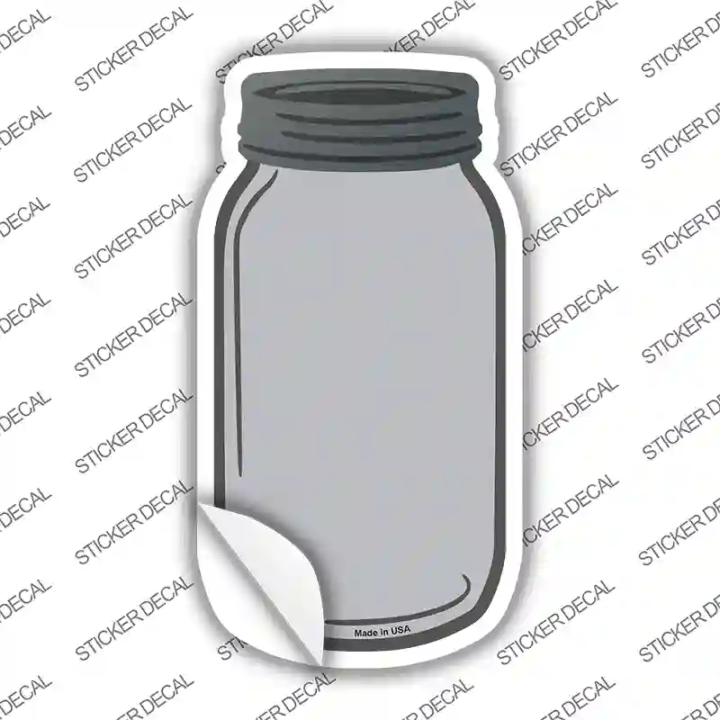 Gray Novelty Mason Jar Sticker Decal