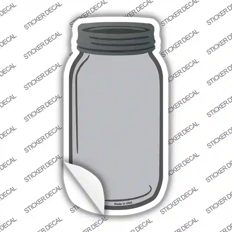 Gray Novelty Mason Jar Sticker Decal