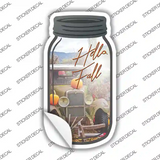Hello Fall Cursive Novelty Mason Jar Sticker Decal