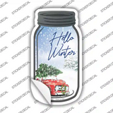 Hello Winter Novelty Mason Jar Sticker Decal
