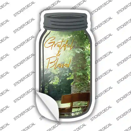 Summer Grateful And Blessed Novelty Mason Jar Sticker Decal